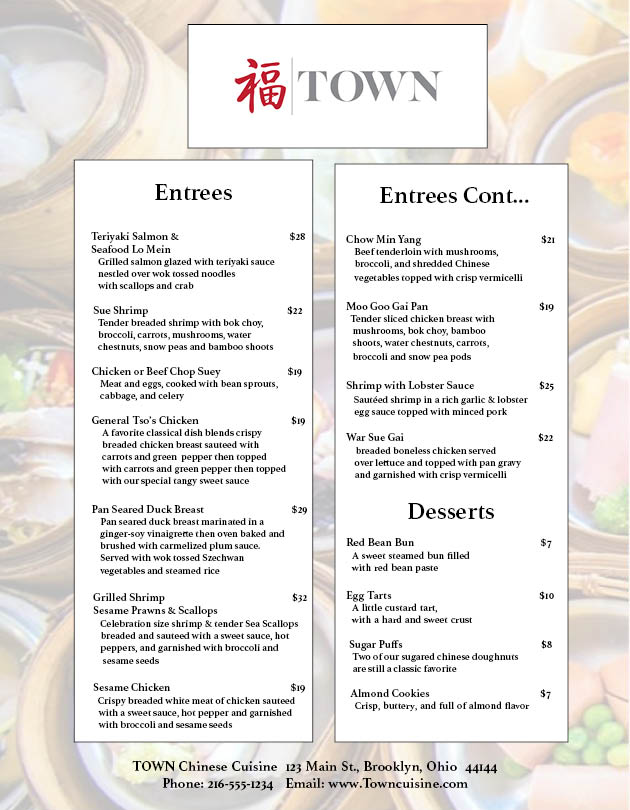 Town Menu